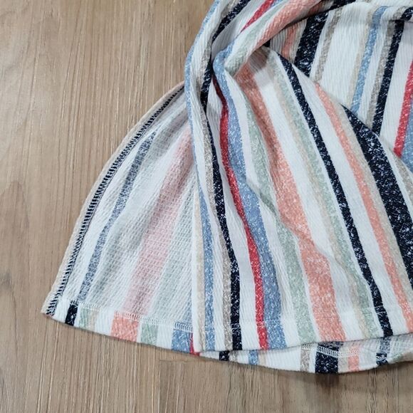 💜Cato C'est 1946 White & Multicolored Stripes Wide Leg Pants Petite Medium - Picture 5 of 9